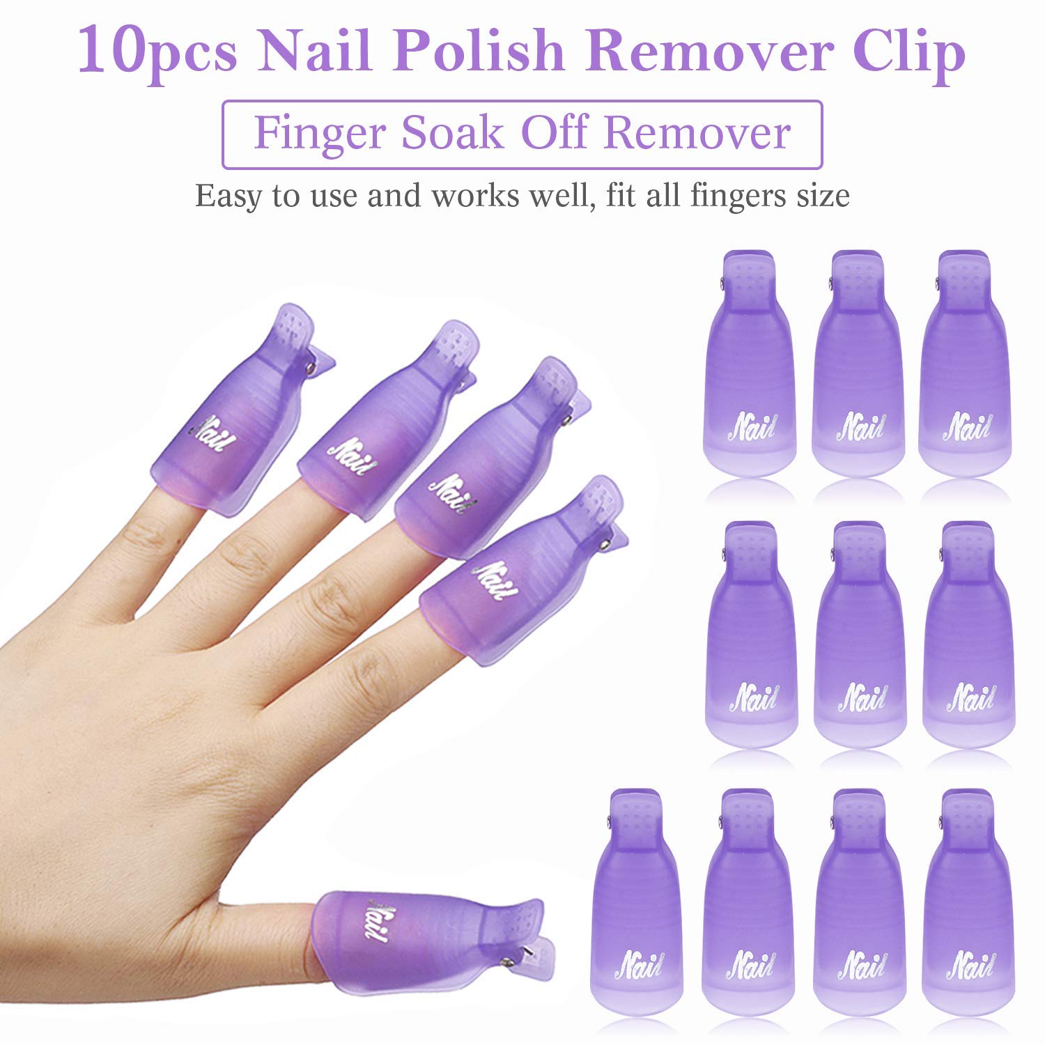 Nail Art Gel Polish - 10 шт. пластиковых зажимов для снятия