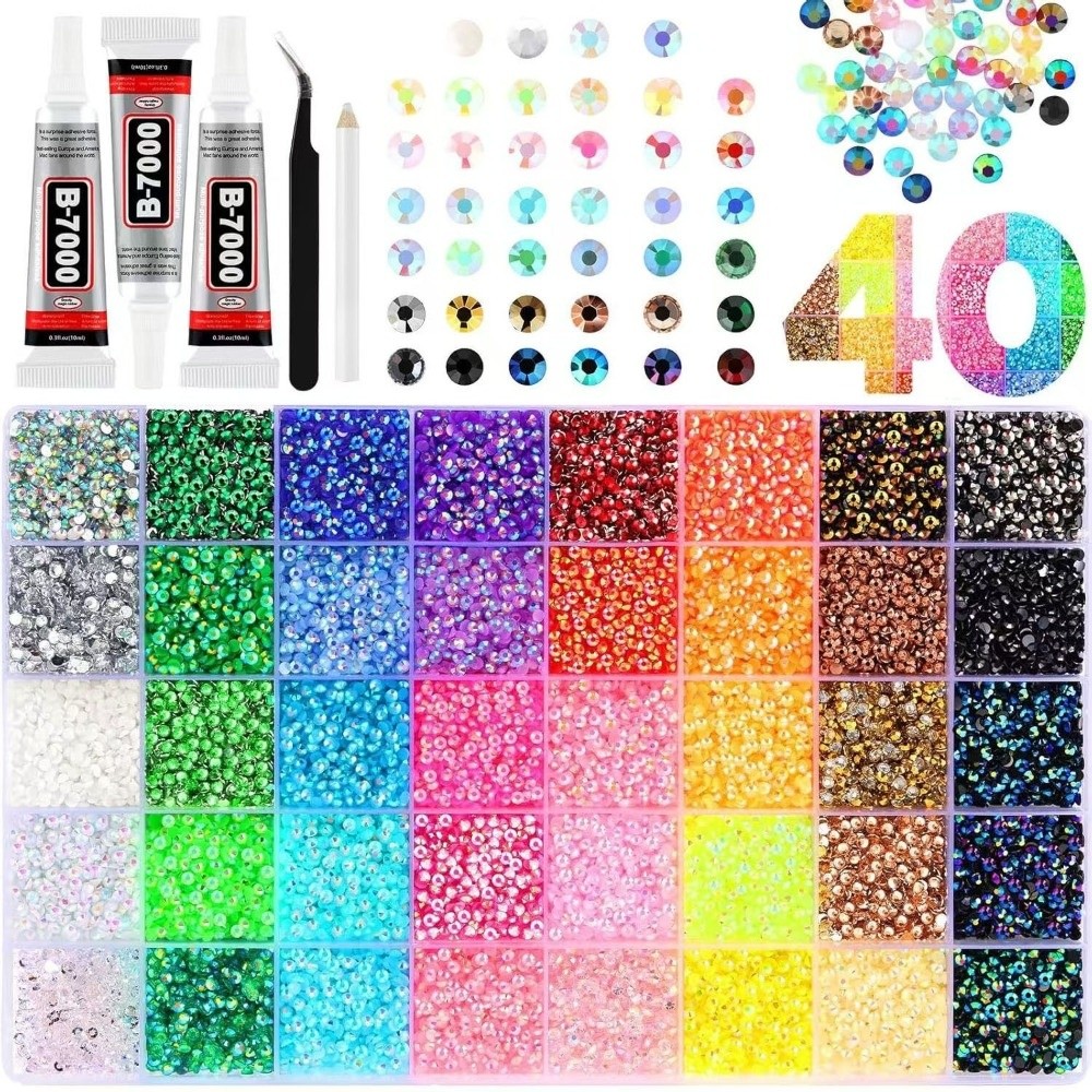 Rhinestone Nail Gem - Набор разноцветных полимерных страз для декора,