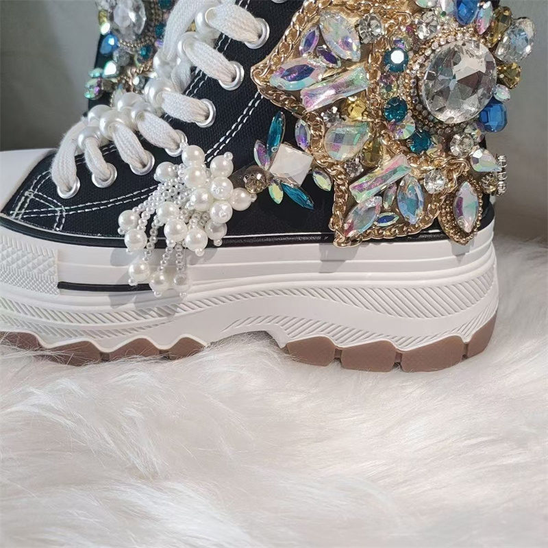 Холщовые туфли на толстой подо – обзор и цена Rhinestone Nail Gem