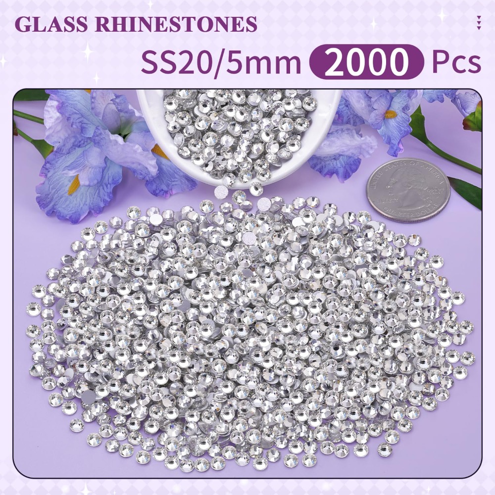 2000 шт. прозрачных страз SS20 – обзор и цена Rhinestone Nail Gem