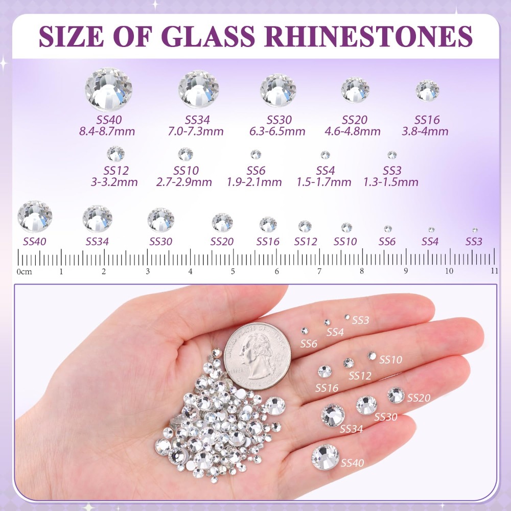 2000 шт. прозрачных страз SS20 – обзор и цена Rhinestone Nail Gem