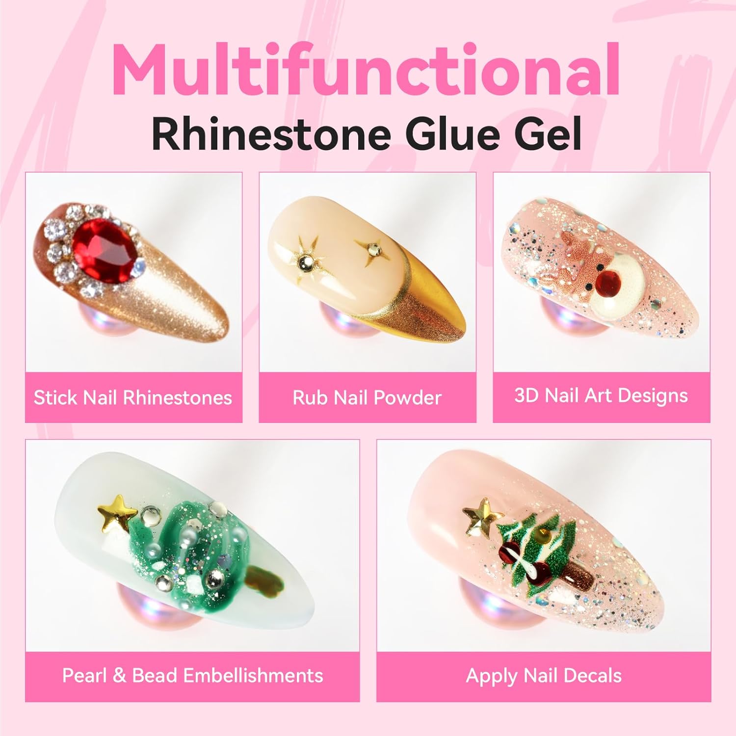 4 шт. клея для страз Makartt,  – обзор и цена Rhinestone Nail Gem